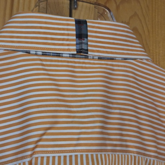 Robert Graham X Mens Orange Stripe Long Sleeve Flip Cuff Dress Shirt - Sz M - Picture 9 of 11